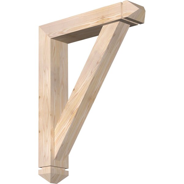 Ekena Millwork Traditional Arts and Crafts Smooth Bracket w/ Offset Brace, Douglas Fir, 5 1/2"W x 26"D x 34"H BKT0604X26X34TRA03SDF - main